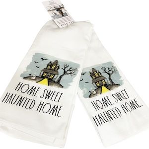 NEW 👻Rae Dunn HOME SWEET HAUNTED HOME👻 Set of 2 Kitchen Towels